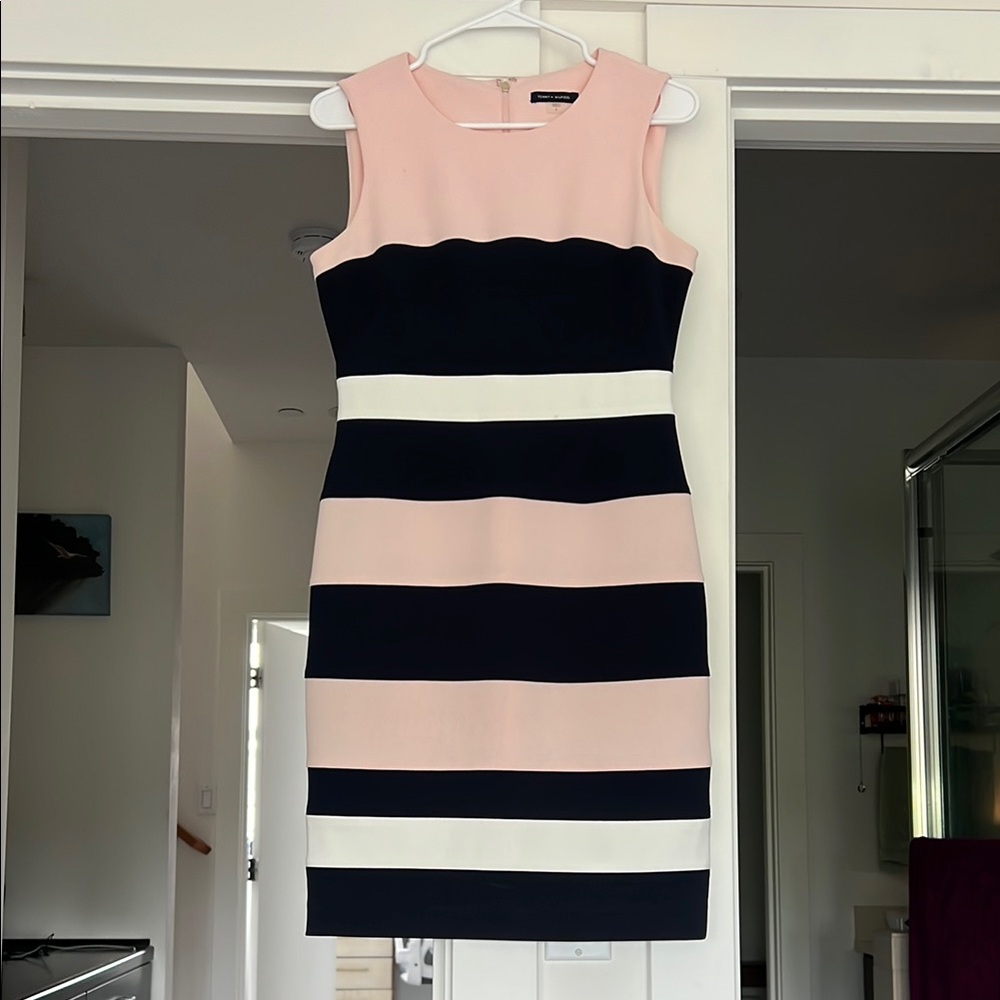 Tommy Hilfiger Striped Sleeveless Dress - Pink, Navy, and White - Size 4